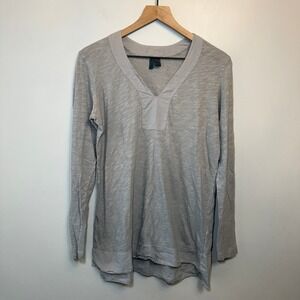 Anthropologie Left of Center Women's V-Neck Tunic Top Gray Size Small